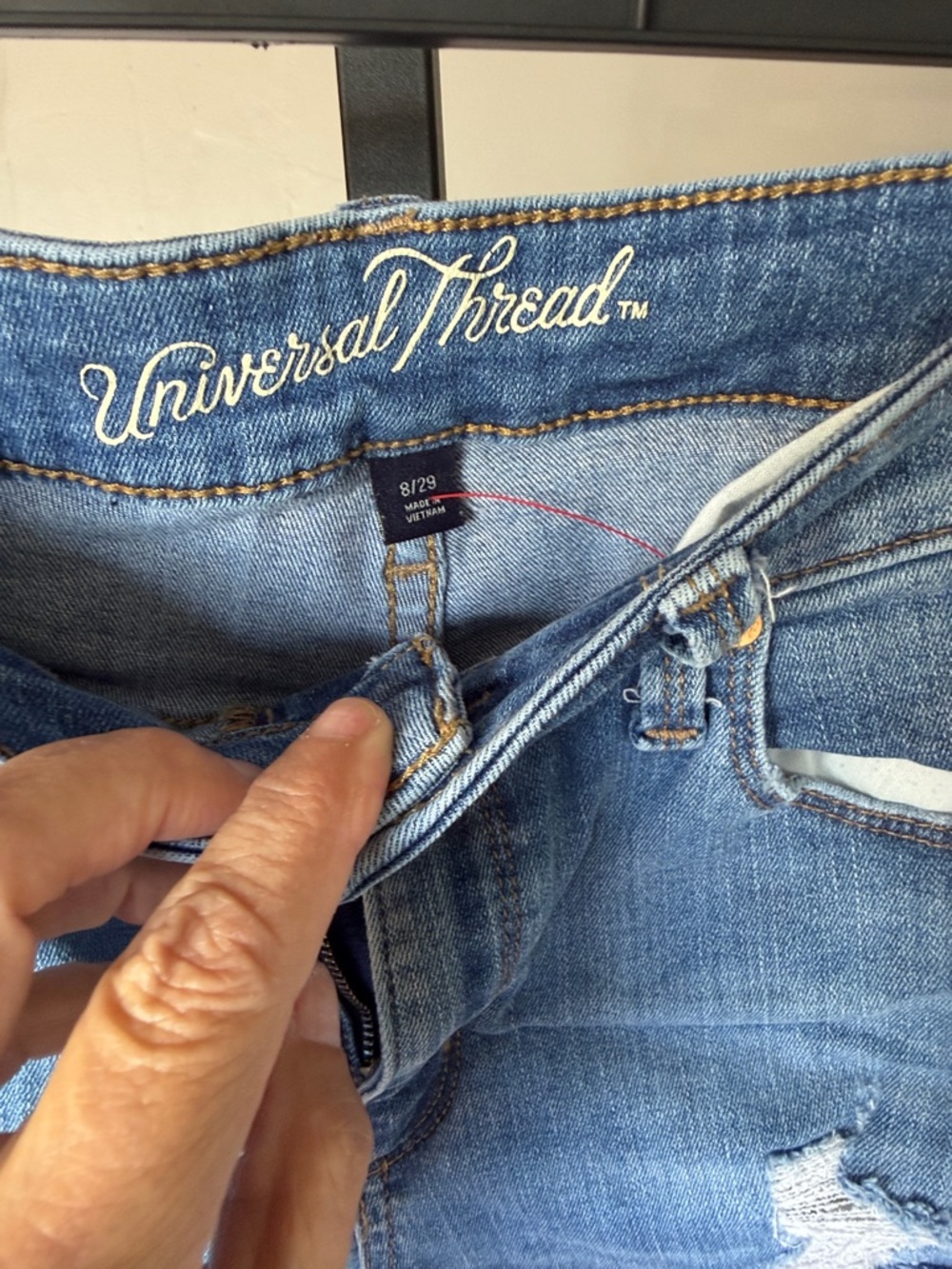 Universal Thread Light Blue Distressed Ripped Jean Shorts - Picture 2 of 3